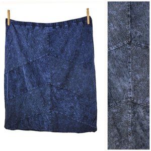 Vintage Produce Co Art To Wear Pull On Skirt Denim Plus Size 2X Patchwork
